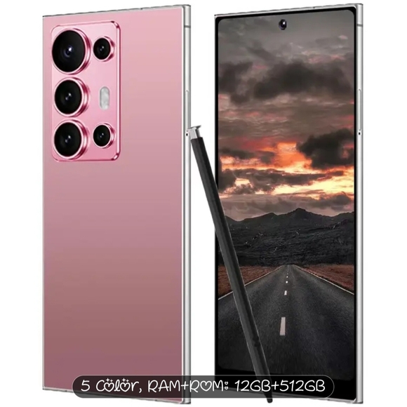 Pink Smartphone with Stylus